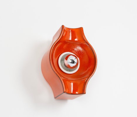 Orange Ceramic Wall Light by Cari Zalloni, 1970s-UGR-1783847