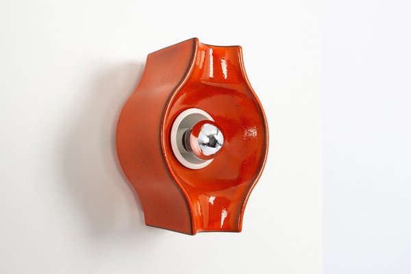 Orange Ceramic Wall Light by Cari Zalloni, 1970s-UGR-1783847