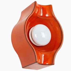 Orange Ceramic Wall Light by Cari Zalloni, 1970s-UGR-1783847