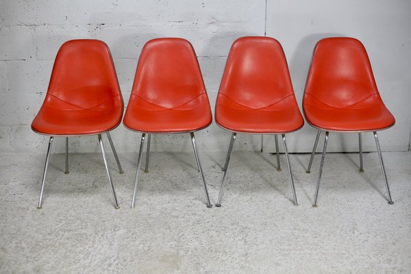 Orange Chairs by Ray and Charles Eames for Herman Miller Edition, 1960s, Set of 4-MAO-1764796