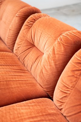 Orange Cinille Sofas, 1970s, Set of 2-KNM-1796066