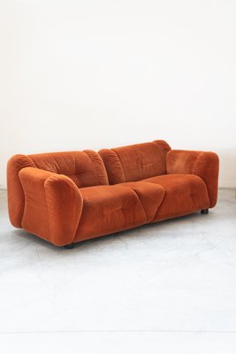 Orange Cinille Sofas, 1970s, Set of 2-KNM-1796066