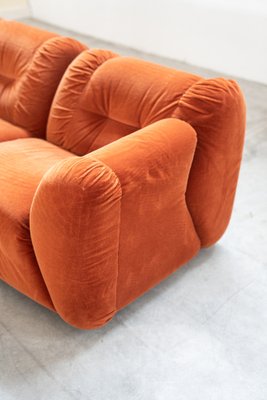 Orange Cinille Sofas, 1970s, Set of 2-KNM-1796066