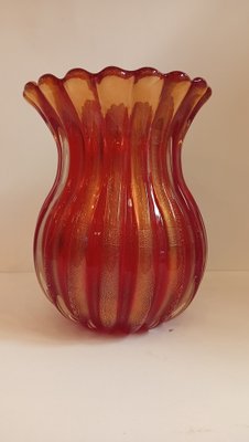 Orange Glass Vase by Archimede Seguso, Italy, 1970s-TKR-1819350