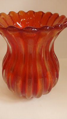 Orange Glass Vase by Archimede Seguso, Italy, 1970s-TKR-1819350