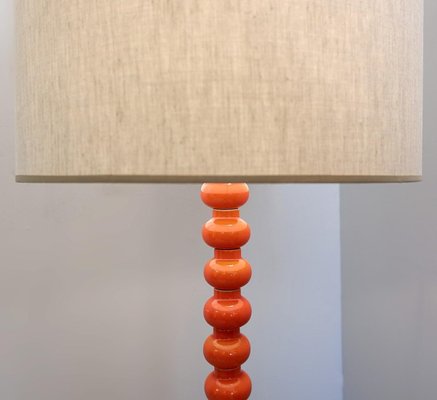 Orange Glazed Ceramic Floor Lamp, 1970s-FGA-933658