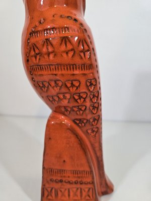 Orange Glazed Ceramic Owl attributed to Aldo Londi for Bitossi-DOA-2041351