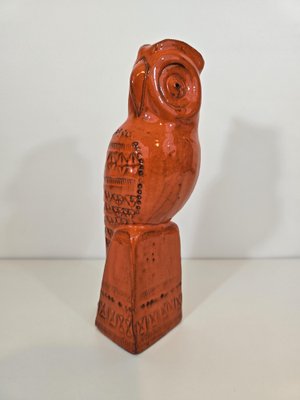 Orange Glazed Ceramic Owl attributed to Aldo Londi for Bitossi-DOA-2041351