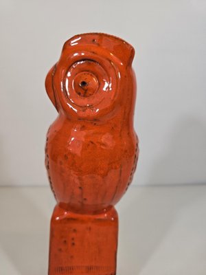 Orange Glazed Ceramic Owl attributed to Aldo Londi for Bitossi-DOA-2041351