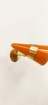 Orange & Gold Adjustable Cone Sconce-QLH-1326280