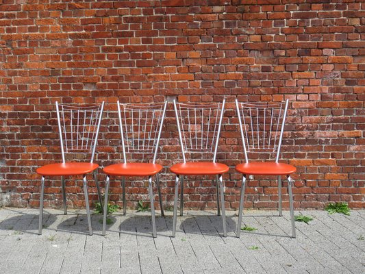 Orange Happy Diner Chairs, Germany, 1960s, Set of 4-UKG-1382262