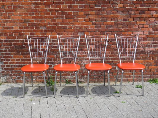 Orange Happy Diner Chairs, Germany, 1960s, Set of 4-UKG-1382262