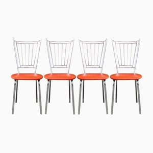 Orange Happy Diner Chairs, Germany, 1960s, Set of 4-UKG-1382262