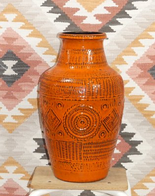 Orange Model 550-45 Contura Floor Vase from Bay Keramik, 1970s-AFE-1436016