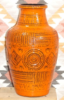 Orange Model 550-45 Contura Floor Vase from Bay Keramik, 1970s-AFE-1436016