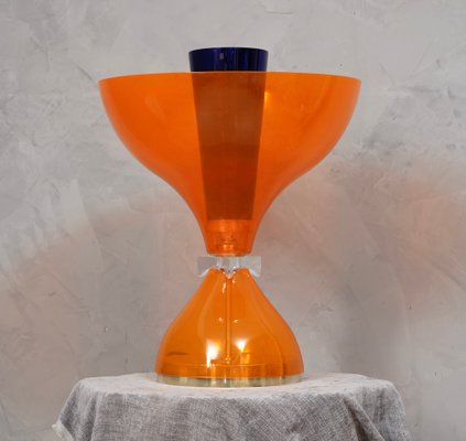 Orange Murano Glass and Brass Table Lamp, 1980s-UH-1299772