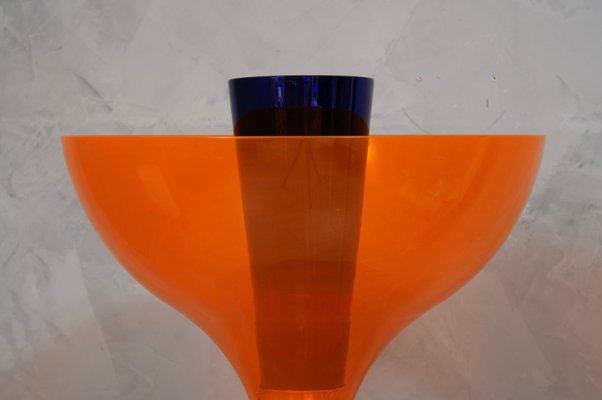 Orange Murano Glass and Brass Table Lamp, 1980s-UH-1299772