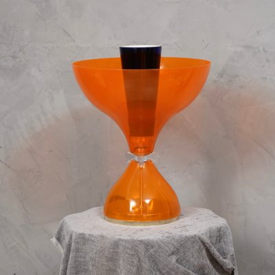 Orange Murano Glass and Brass Table Lamp, 1980s-UH-1299772