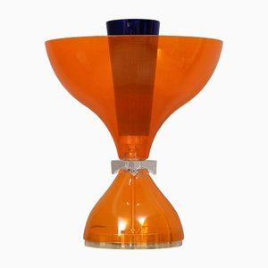 Orange Murano Glass and Brass Table Lamp, 1980s-UH-1299772