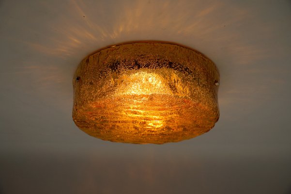 Orange Murano Glass Flush Mount Light, 1960s-KQB-1811996