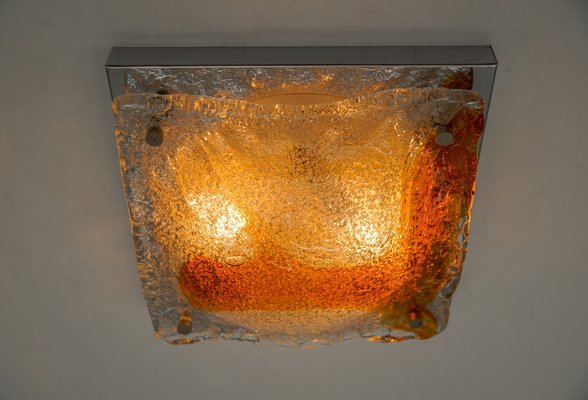 Orange Murano Glass Flush Mount Sconce, Italy, 1960s-KQB-1757014