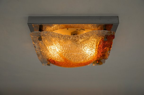 Orange Murano Glass Flush Mount Sconce, Italy, 1960s-KQB-1757014