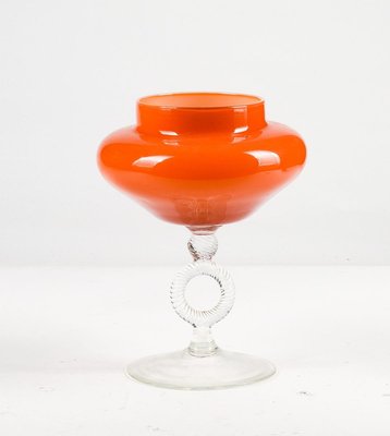 Orange Murano Glass Vase, 1950s-RAQ-884213