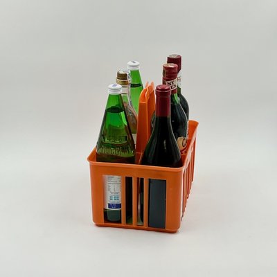 Orange Plastic Bottle Rack from Kartell, Italy, 1960s-YSC-2021353