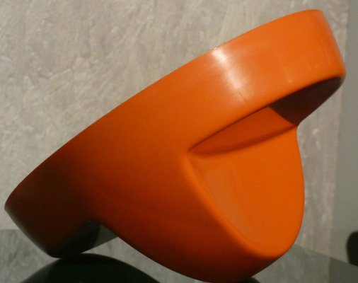 Orange Plastic Make-Up Mirror, Italy, 1970s-ERB-1749913