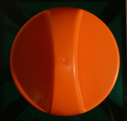 Orange Plastic Make-Up Mirror, Italy, 1970s-ERB-1749913