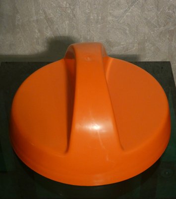 Orange Plastic Make-Up Mirror, Italy, 1970s-ERB-1749913