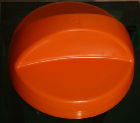 Orange Plastic Make-Up Mirror, Italy, 1970s-ERB-1749913