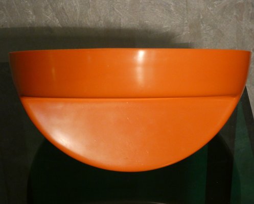 Orange Plastic Make-Up Mirror, Italy, 1970s-ERB-1749913