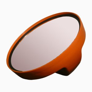 Orange Plastic Make-Up Mirror, Italy, 1970s-ERB-1749913