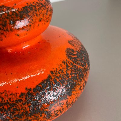 Orange Pottery Fat Lava Vases from Spara Ceramic, Germany, 1970s, Set of 2-QZ-1141259