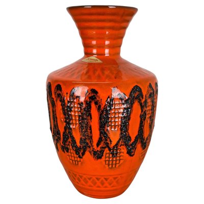 Orange Pottery Vase from Kreutz Ceramics, Germany, 1970s-QZ-1175985