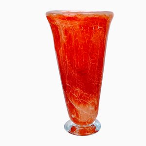 Orange-Red Art Glass Vase by Daniel Gheys-FSD-1067635