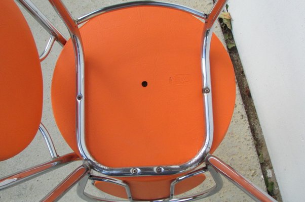 Orange Side Chairs, 1970s, Set of 2-RDN-744210