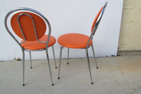 Orange Side Chairs, 1970s, Set of 2-RDN-744210