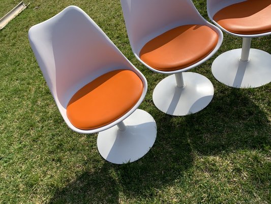 Orange Tulip Swivel Chairs attributed to Eero Saarinen & Knoll, 1956, Set of 4-OXJ-1723140