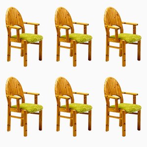 Oregon Pine Dining Chairs, 1960, Set of 6-WN-1799804