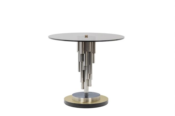 Organ Pedestal Table in Chromed Metal, 1970s-CEJ-1793306