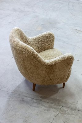 Organic Sheep Skin Lounge Chair, 1950s-KO-2024163