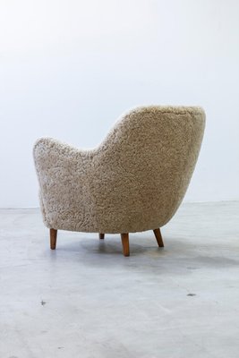 Organic Sheep Skin Lounge Chair, 1950s-KO-2024163