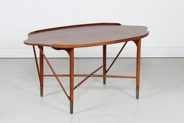 Organically Shaped Walnut Coffee Table by William Watting, Denmark, 1950s-QQ-1419357