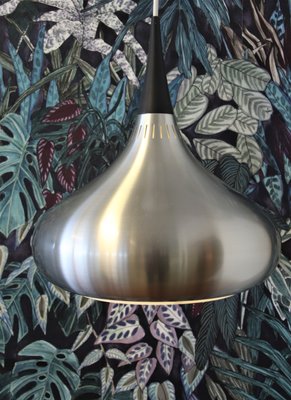 Orient Brushed Aluminum Pendant Lamp by Jo Hammerborg for Fog & Mørup, 1960s-BPJ-1389790