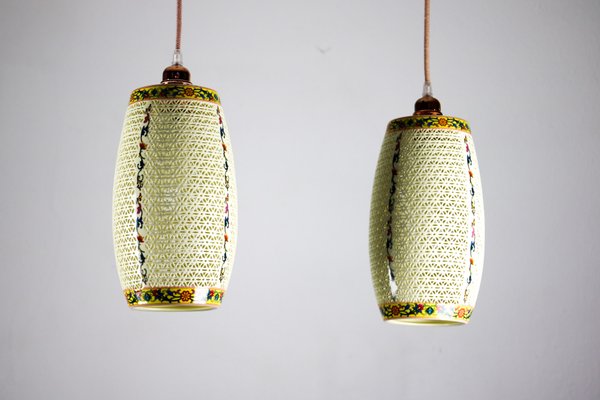 Oriental Ceramic Pendant Lamps, 1980s, Set of 2-HGJ-713231