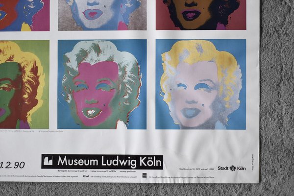 Original Andy Warhol Marilyn Monroe Exhibition Poster by Ros Nagy-Roden, Museum Ludwig Köln, 1989-1990-ZAA-1766080