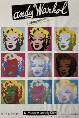 Original Andy Warhol Marilyn Monroe Exhibition Poster by Ros Nagy-Roden, Museum Ludwig Köln, 1989-1990-ZAA-1766080