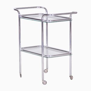 Original Bauhaus Trolley in Chrome-Plated Steel & Glass, Germany, 1940s-WHY-1778075